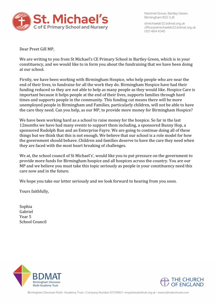 Letter To Preet Gill Mp